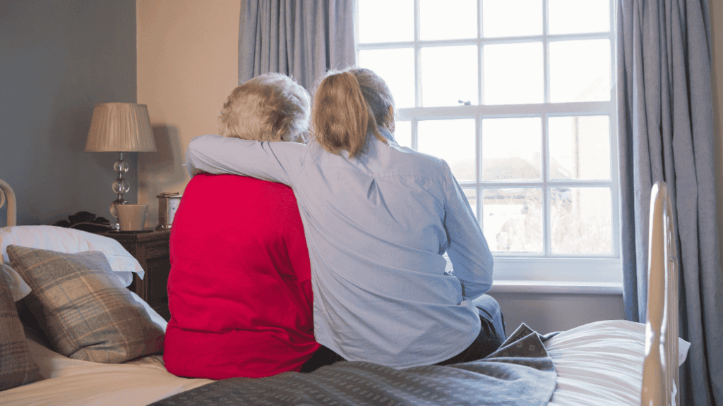 carer comforting client