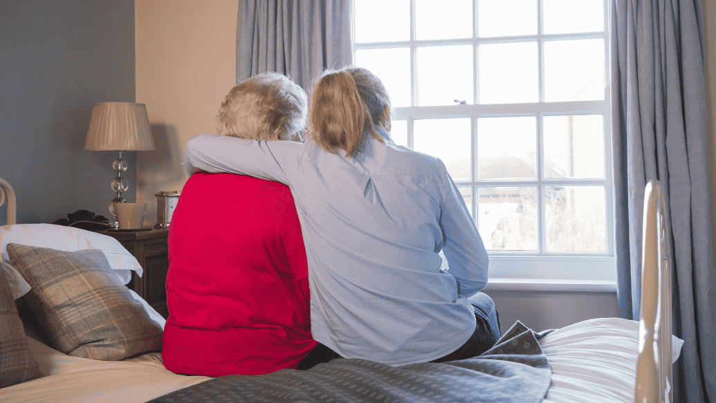 carer comforting client