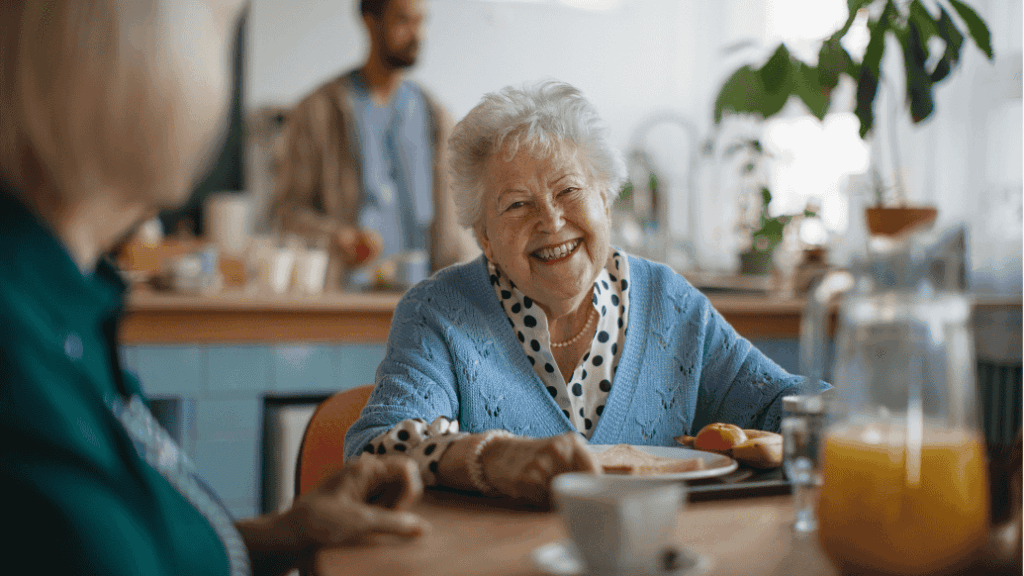 client smiling